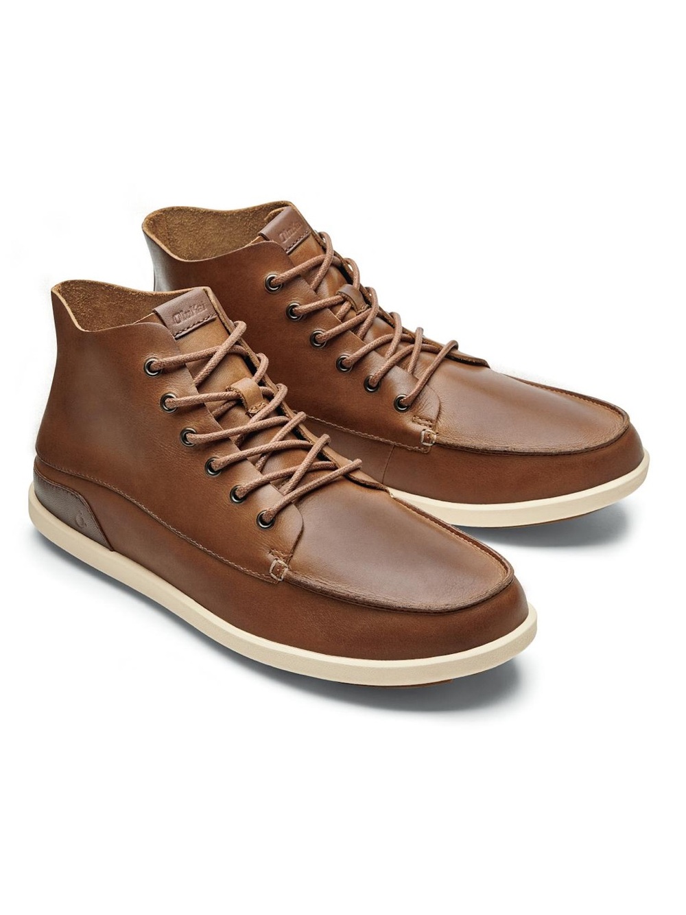 OluKai Nalukai Brown Leather Chukka Boot in Fox/Bone 10.5 VGUC